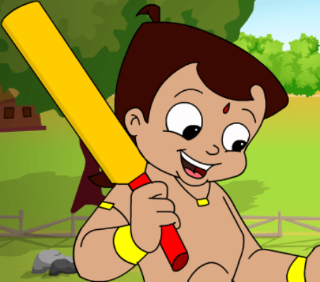 Image Of Chota Bheem WIth Bat On His Shoulder