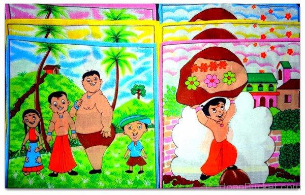 Painting Of Chota Bheem With His Friends