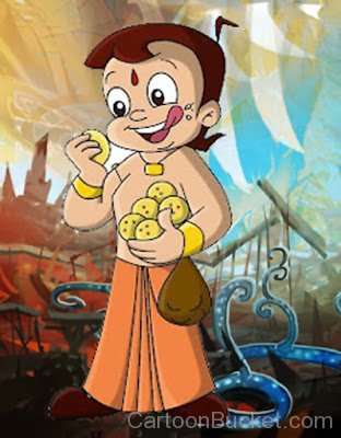 Picture Of Chota Bheem Eating Laddo