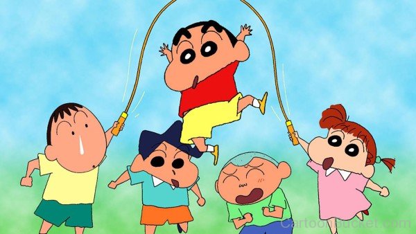 Shin Chan Playing With His Friends