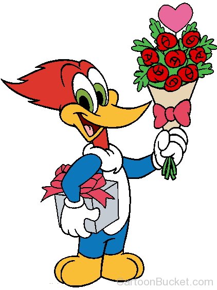 Woody With Roses And Gift