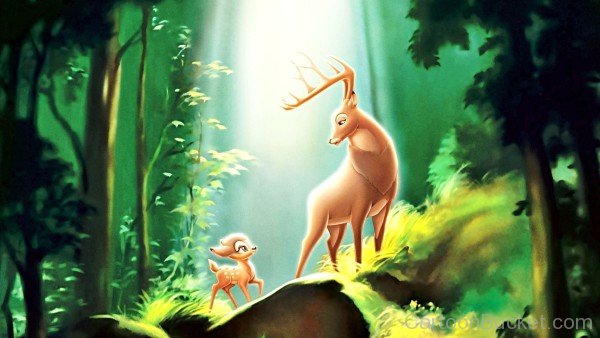 Bambi With His Mother