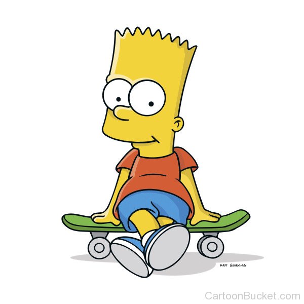 Bart Sitting On Skating Board