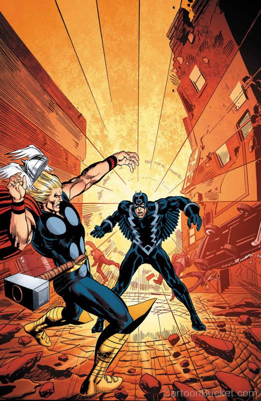 Black Bolt Hitting Magneto