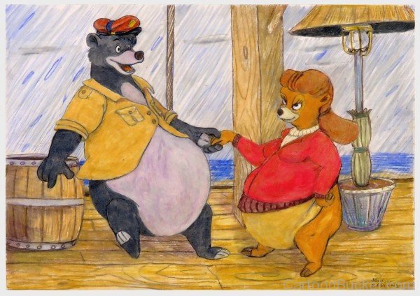 Drawing Of Baloo And Rebecca