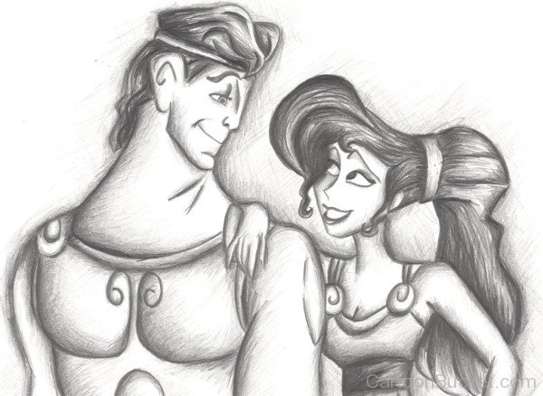 Drawing Of Hercules And Megara