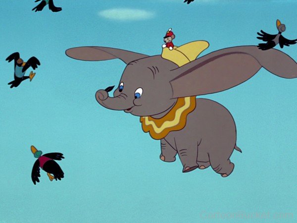 Dumbo Flying With Birds