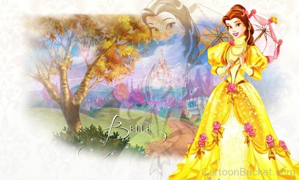 Princess Belle Holding Umbrella