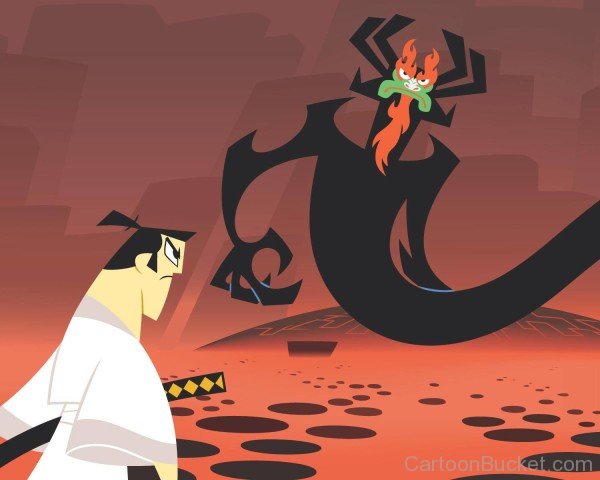 Samurai Jack Looking At Aku