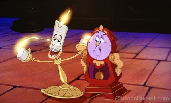 Happy Lumiere With Sad Cogworth