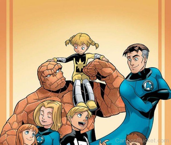 Mr Fantastic With Thing And Family