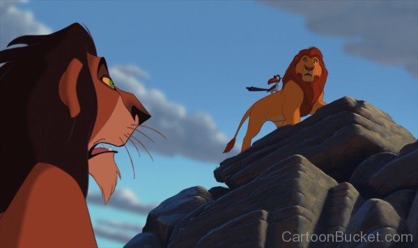 Mufasa And Zazu Looking At Scar