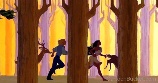 Pocahontas And John Smith Running