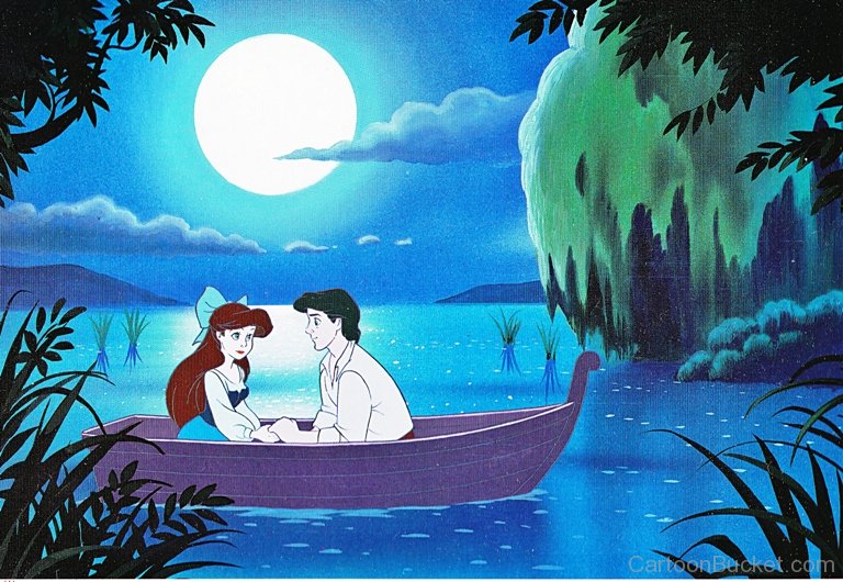 Prince Eric And Ariel In Boat Picture