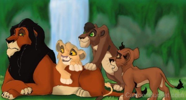 Scar With His Cubs