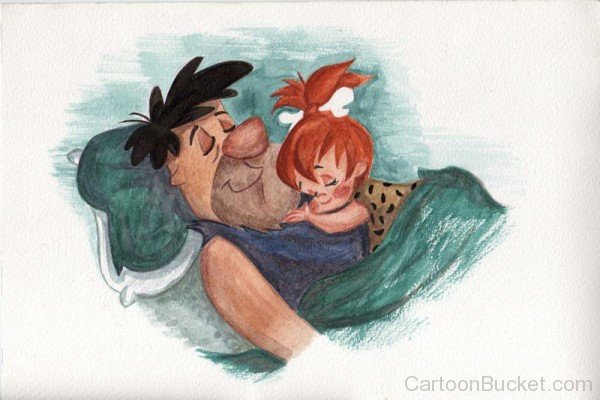 Painting Of Fred And Pebbles