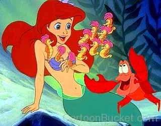 Sebastian With Ariel And Little Mermaids