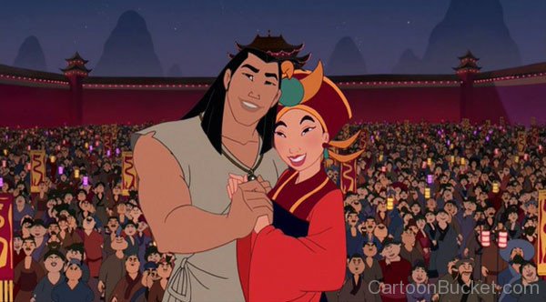 Shang And Mulan Holding Their Hands Together