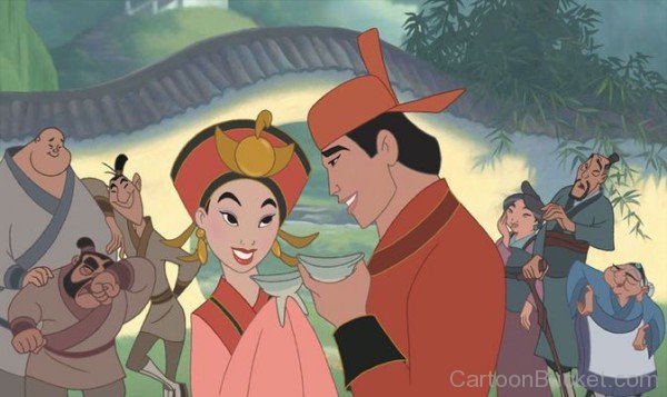 Shang Giving Tea To Princess Mulan