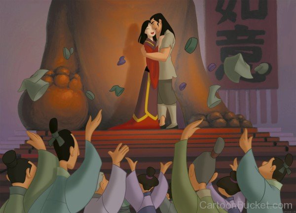 Shang Hugs Princess Mulan