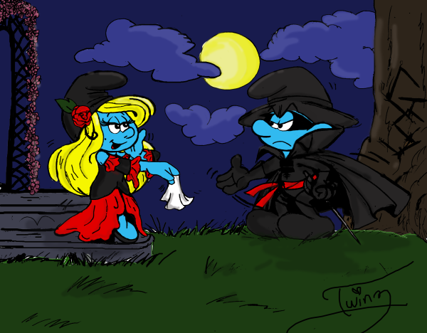 Smurfette And Grouchy Smurf