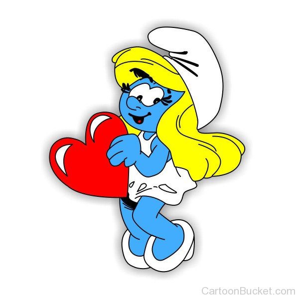 Smurfette Holding Heart