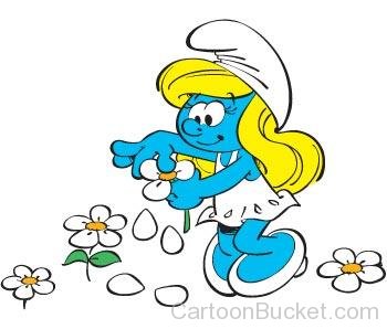 Smurfette Planting Flowers