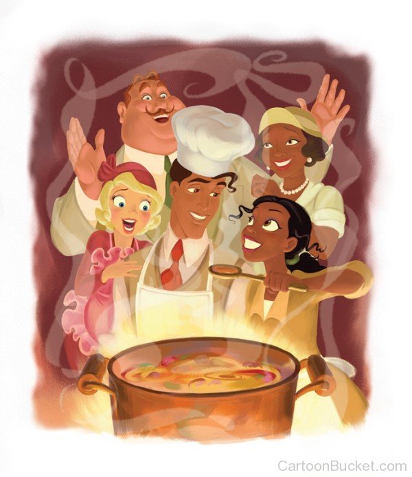 Tiana Family Making Food