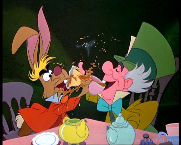 March Hare And Mad Hatter Drinking Tea Eachother