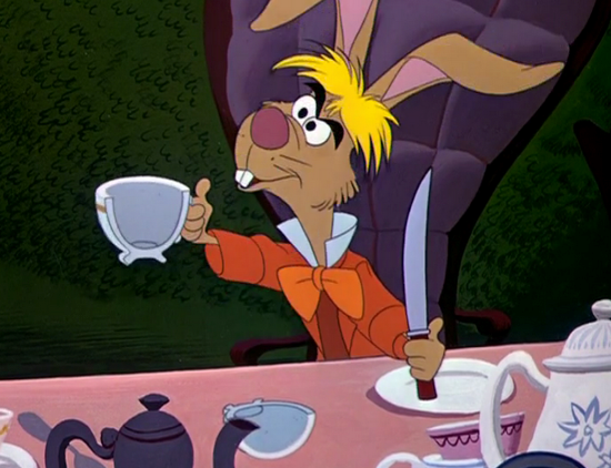 March Hare Holding Broken Cup