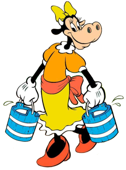 Queen Clarabelle Holding Milk Buckets