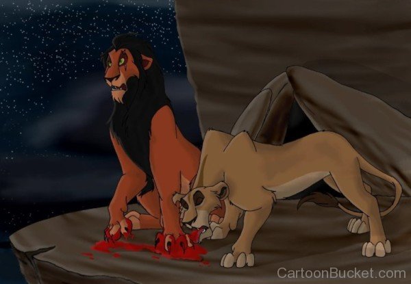 Zira Licking Scar's Blood