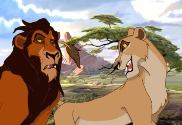 Zira Looking At Scar