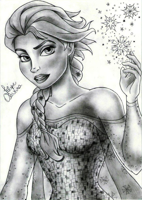 Amazing Sketch Of Queen Elsa-gh702