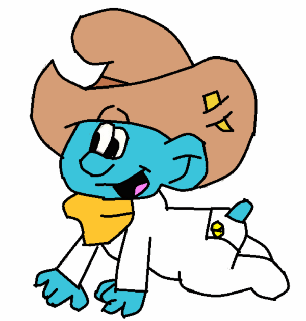 Baby Smurf As Cowboy-gh601