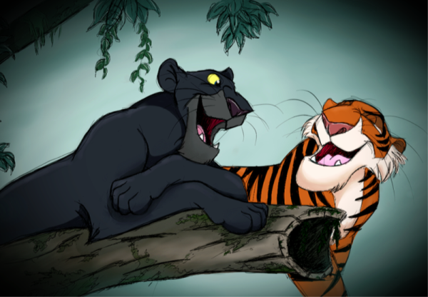 Bagheera And Shere Khan Laughing-kli304