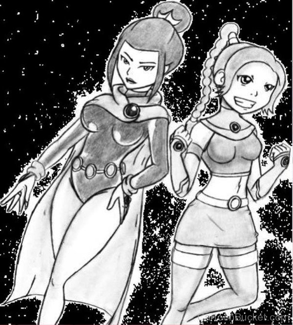 Black And White Image Of Ty Lee And Azula-fs302