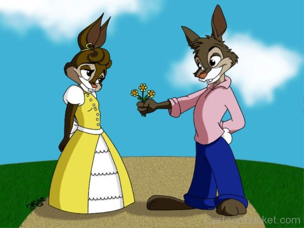 Br'er Rabbit Giving Flowers To Molly-yu903