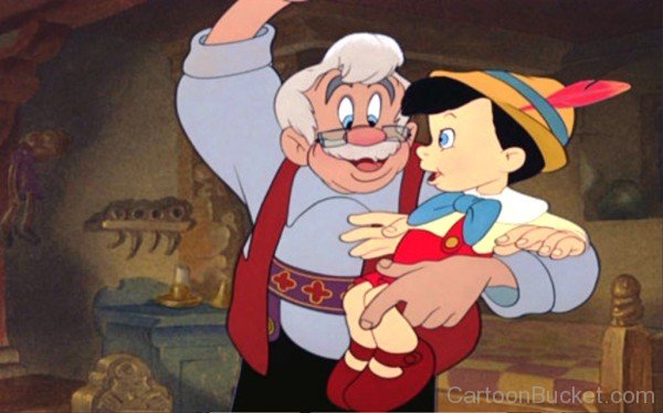 Geppetto Holding Pinocchio In His Arm-dc404