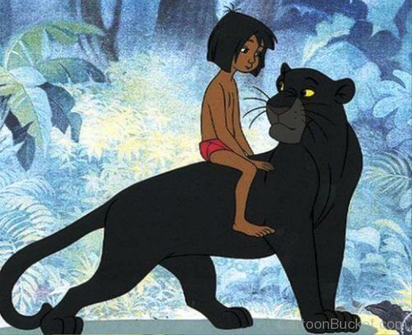 Mowgli Sitting On Bagheera’s Back