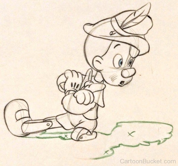 Pencil Sketch Of Pinocchio-dc407