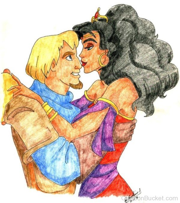 Phoebus And Esmeralda Drawing-we327