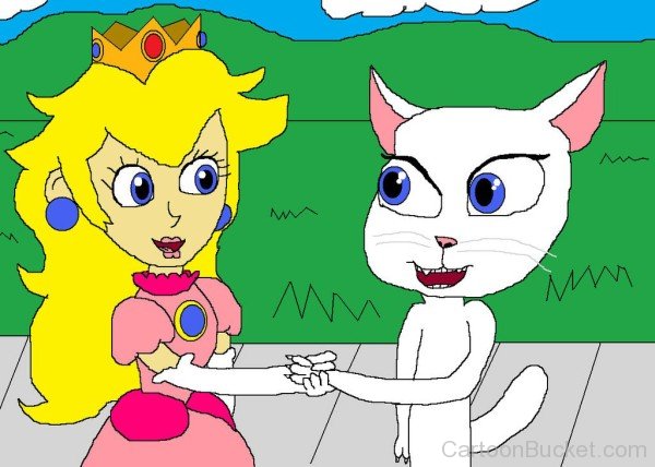 Princess Paech Holding Angela's Hand-lk935