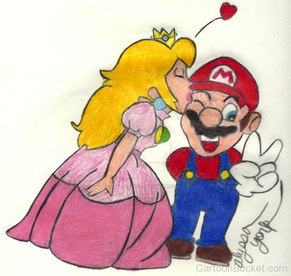 Princess Paech Kissing Mario-lk943