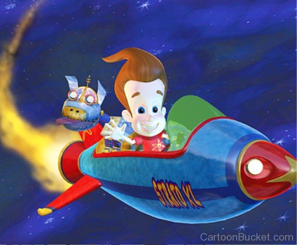 Jimmy Neutron On His Plane-tr430