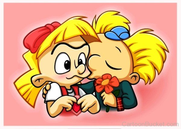 Arnold Kissing Helga Pataki-rcm205