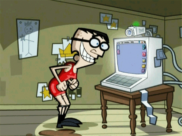 Denzel Crocker Looking At Computer-tvc306