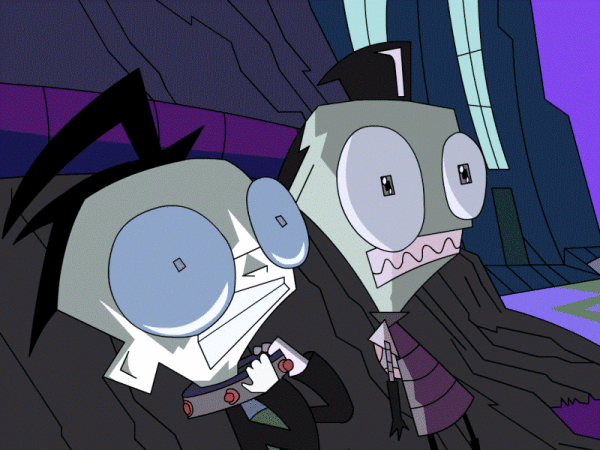 Dib And Zim Looking Scared-tbv514