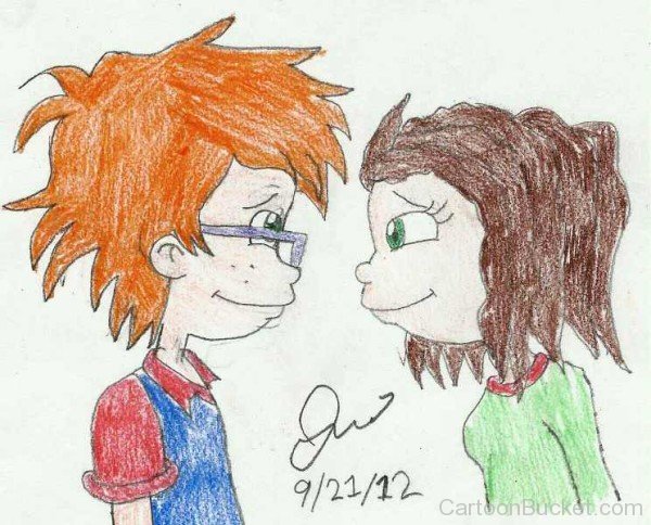 Drawing Of Chuckie Finster And Kim Finster-VC317