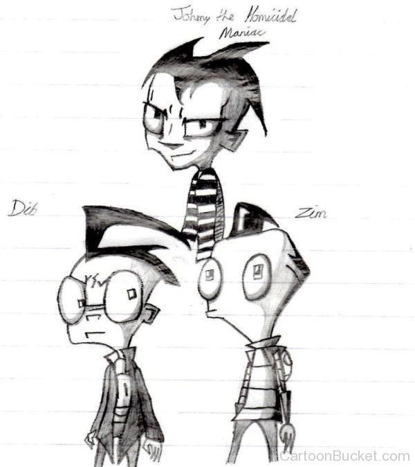Drawing Of Johnny,Dib And Zim-tbv552